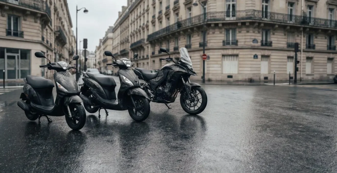 Illustration éditoriale représentant l'impact de la cylindrée sur les primes d'assurance moto et scooter