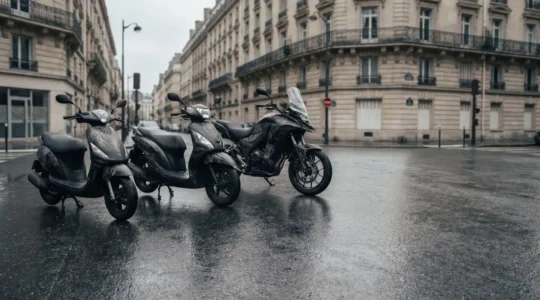 Illustration éditoriale représentant l'impact de la cylindrée sur les primes d'assurance moto et scooter