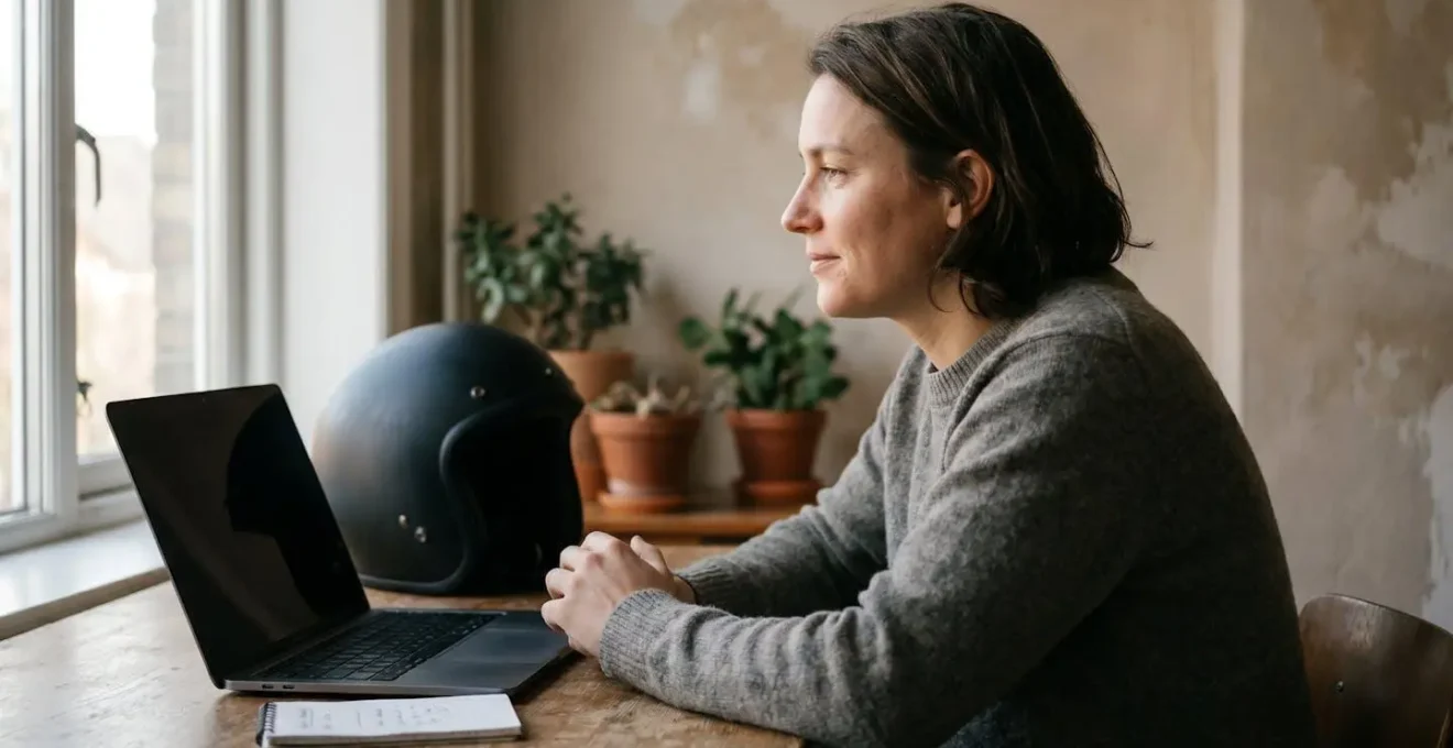 Utilisateur consultant sereinement un comparateur d'assurance moto en ligne sans être importuné