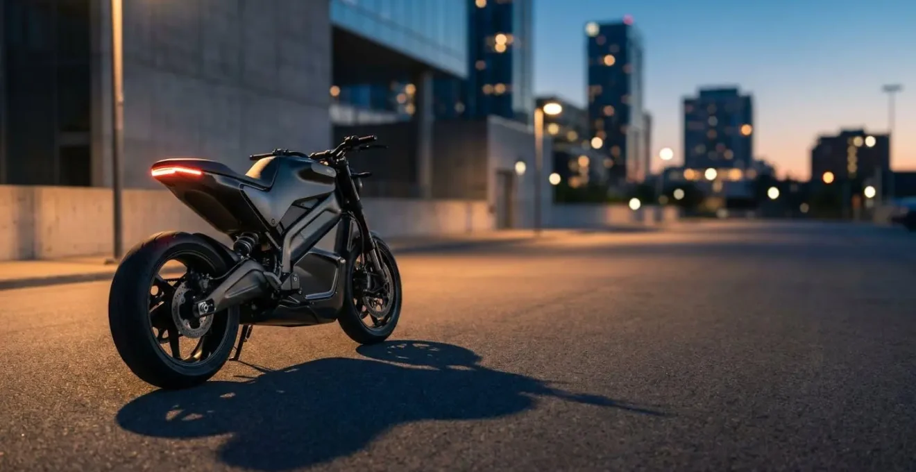 Vision futuriste de la mobilité électrique à deux roues dans un environnement urbain moderne